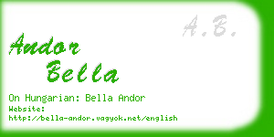 andor bella business card